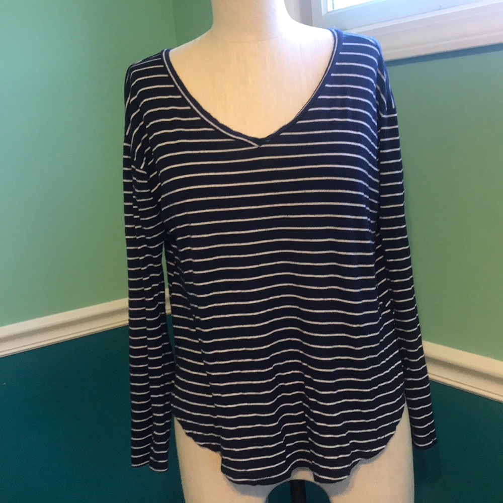 Striped long sleeve top